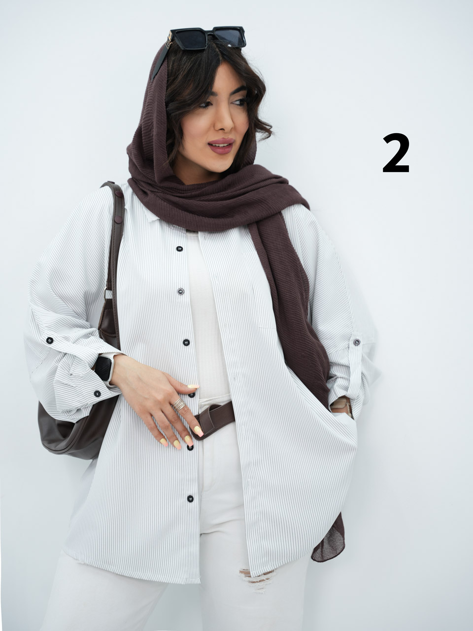 شومیز راه راه تک جیب بل کد7170