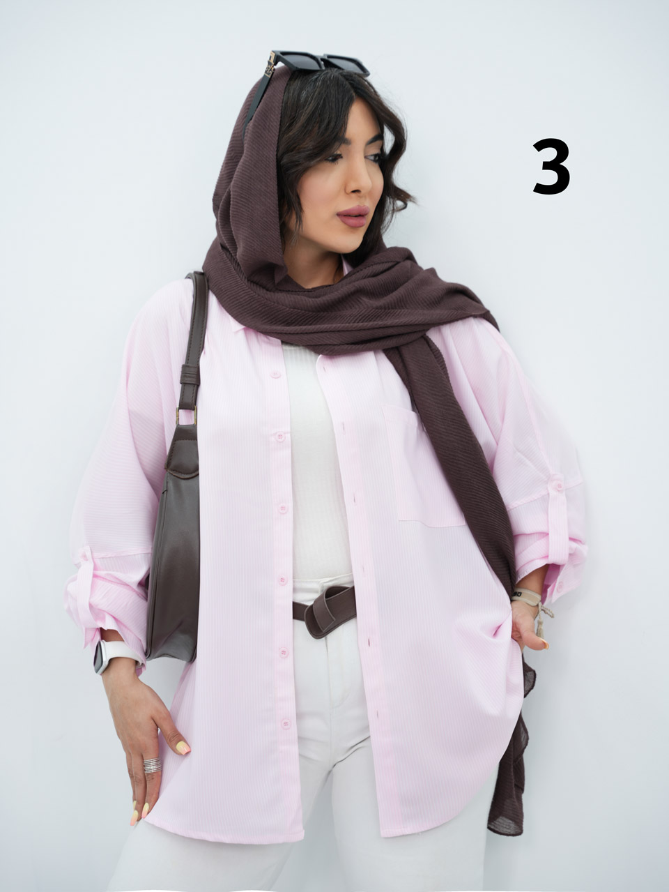 شومیز راه راه تک جیب بل کد7170