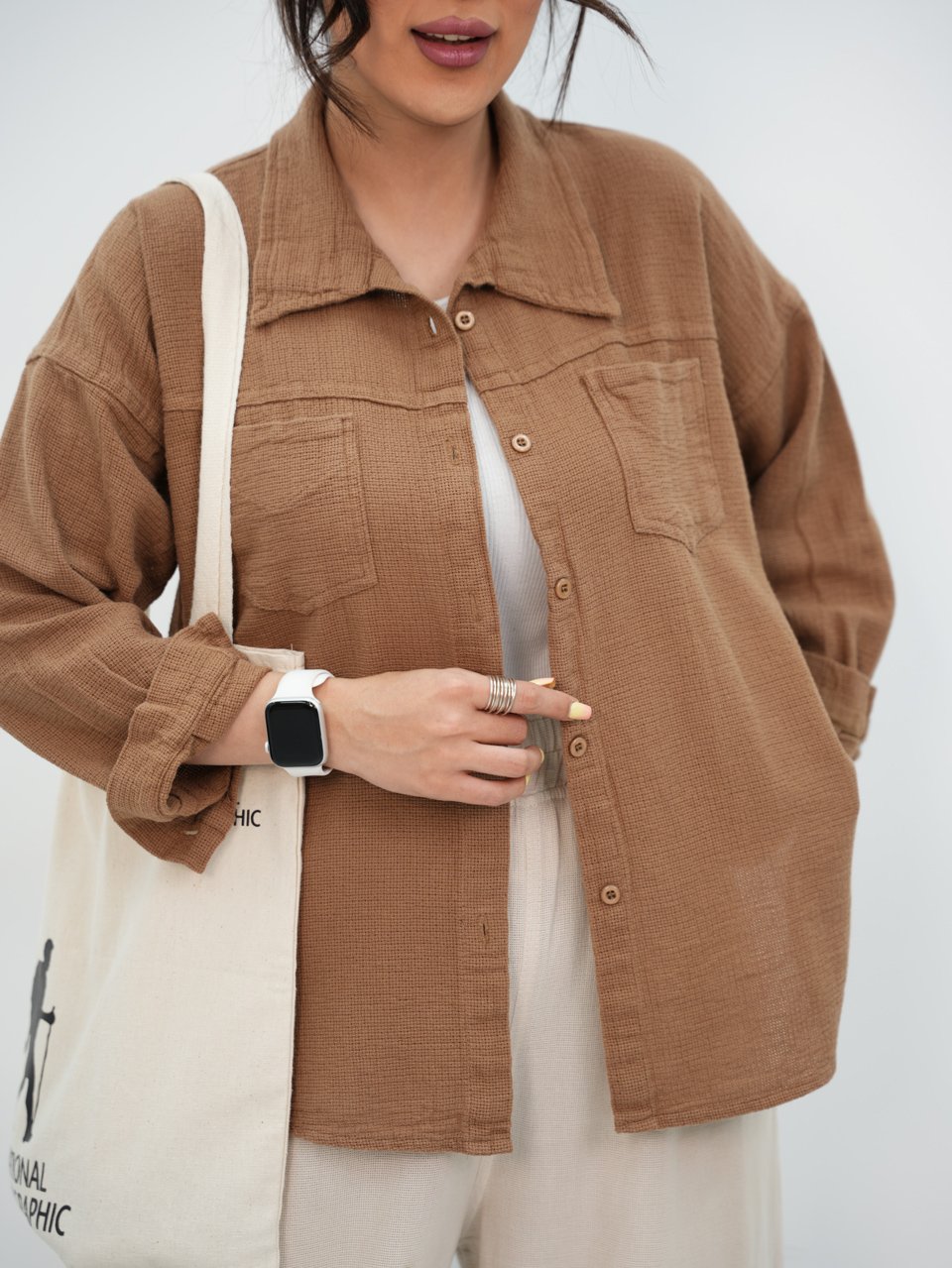 شومیز کنفی دوجیب روک کد7209